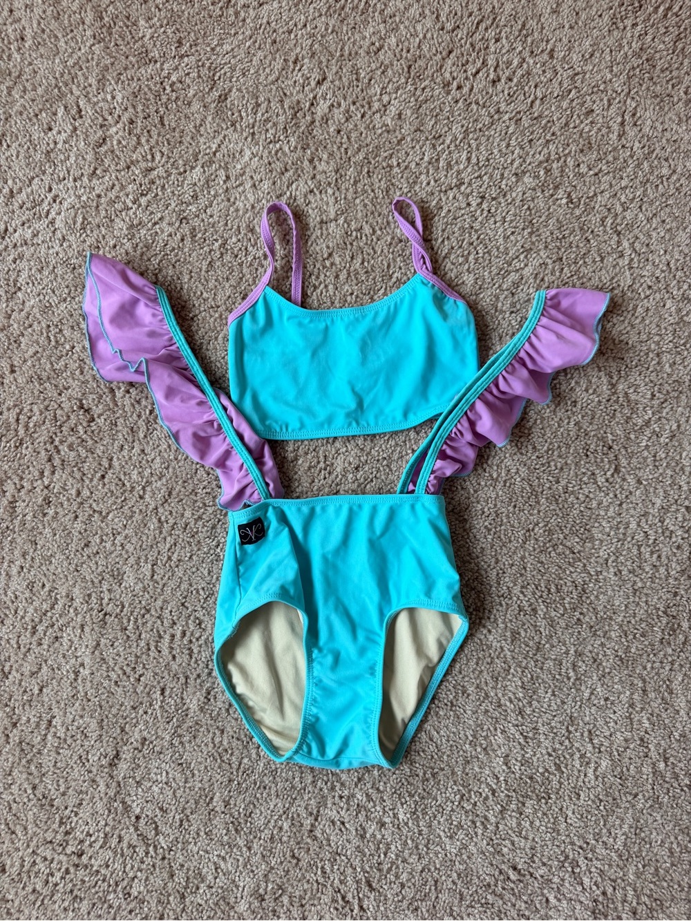 Kandi Kouture Turquoise and Purple Ruffle Dance Set
